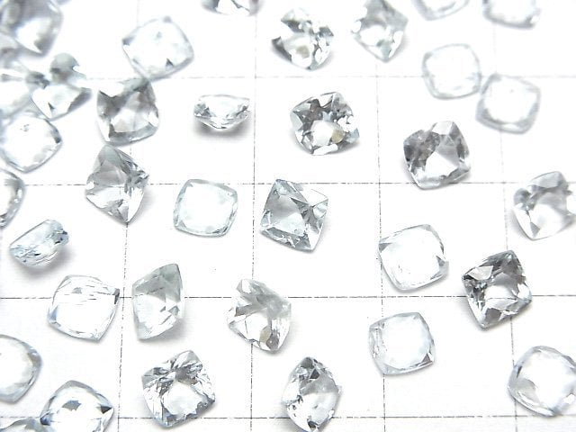 Hochwertiger Aquamarin AAA- Lose Steine Quadrat Facettiert 5x5mm 3 Stück