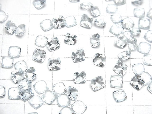 Hochwertiger Aquamarin AAA- Lose Steine Quadrat Facettiert 5x5mm 3 Stück