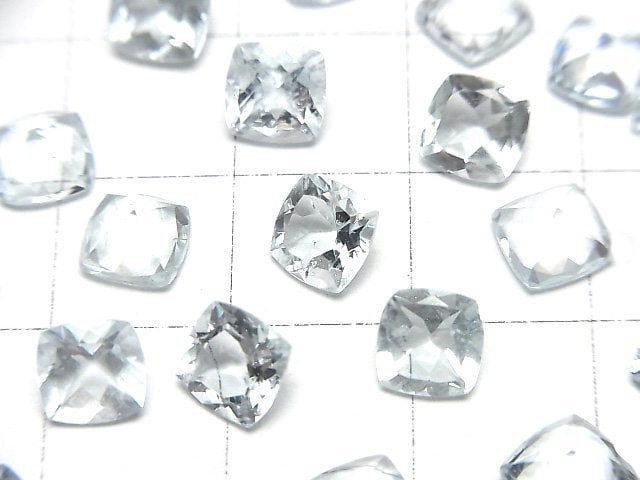 高品質海藍寶石 AAA 裸石 方形刻面 6x6mm 2顆