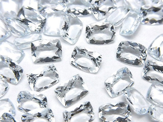 高品質海藍寶石 AAA 級 - 裸石 長方形刻面 8x6mm 2顆