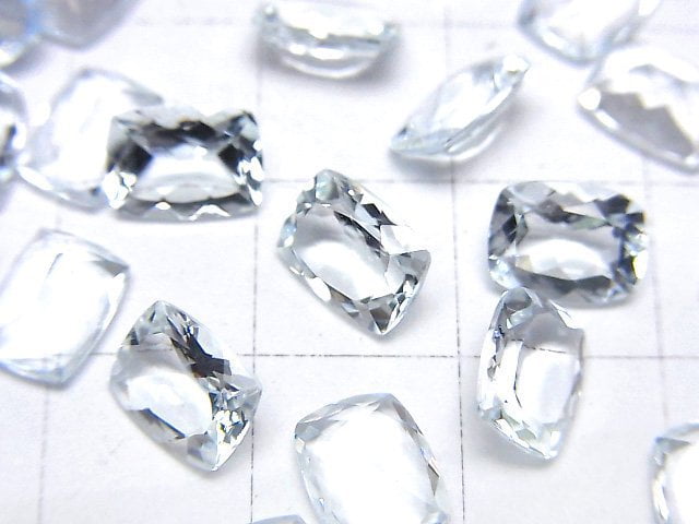 高品質海藍寶石 AAA 級 - 裸石 長方形刻面 8x6mm 2顆
