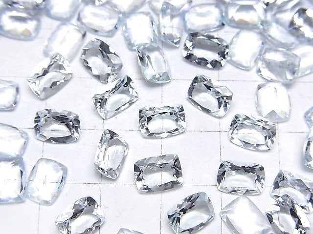 Hochwertiger Aquamarin AAA- Lose Steine Rechteck Facettiert 8x6mm 2Stk