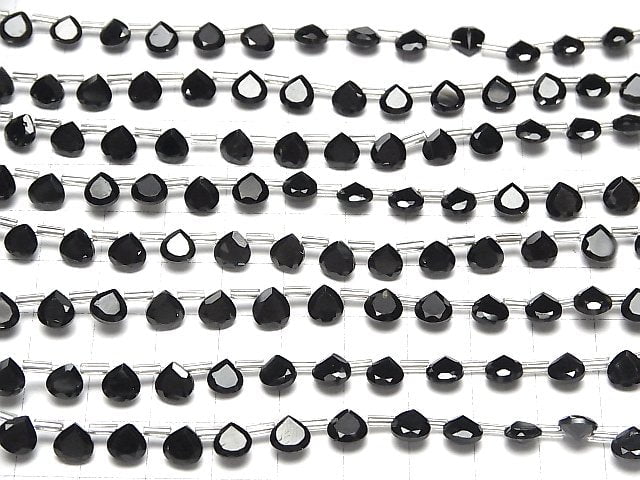 Hochwertiger schwarzer Spinell AAA Kastanienbraun Facettiert 6x6mm halb oder 1Strang Perlen (18Stk)