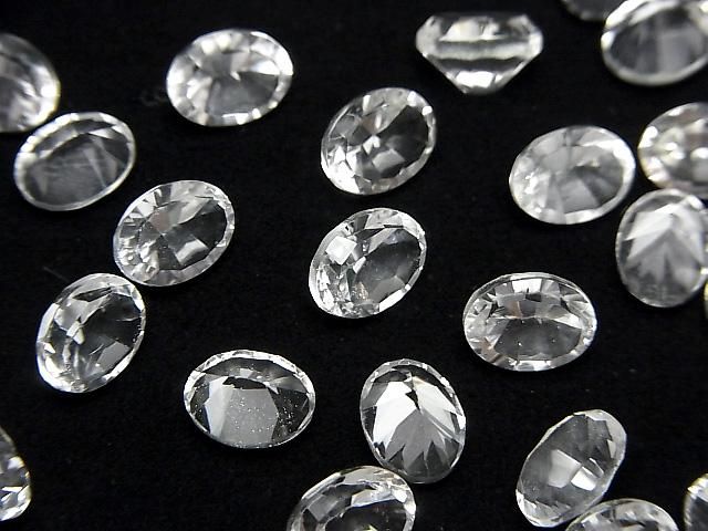 Hochwertiger Kristall AAA Lose Steine Oval Konkavschliff 8x6mm 3Stk