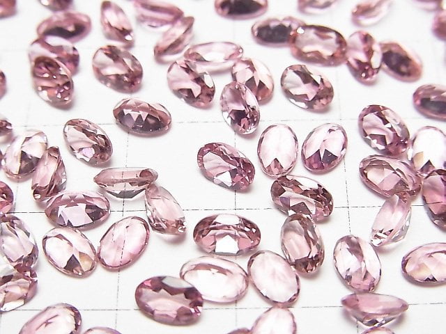 高品質粉紅色碧璽 AAA 級 橢圓形刻面裸石 6x4mm 1顆