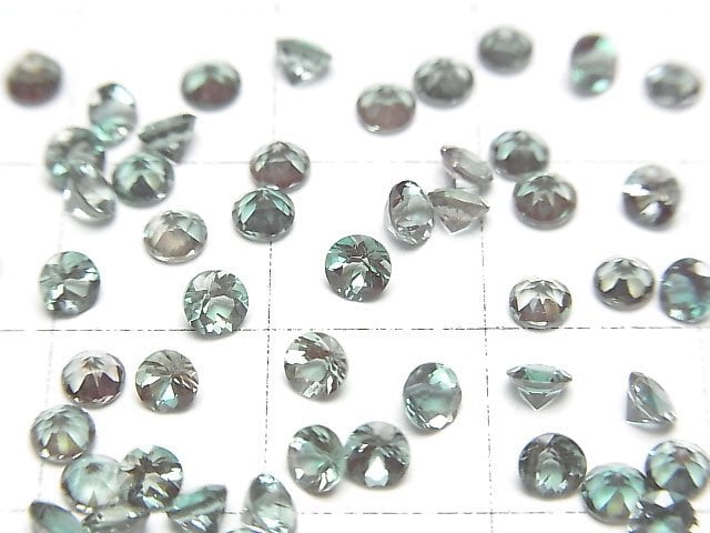 高品質變色中長石 AAA 刻面圓形裸石 3x3mm 1顆