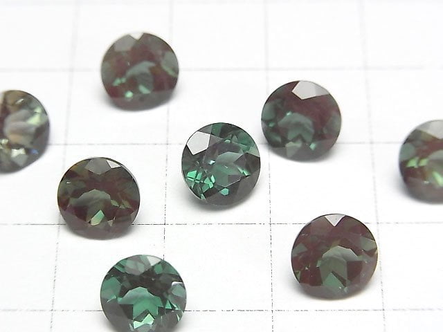 高品質變色中長石 AAA 裸石圓形刻面 8x8mm 1 件