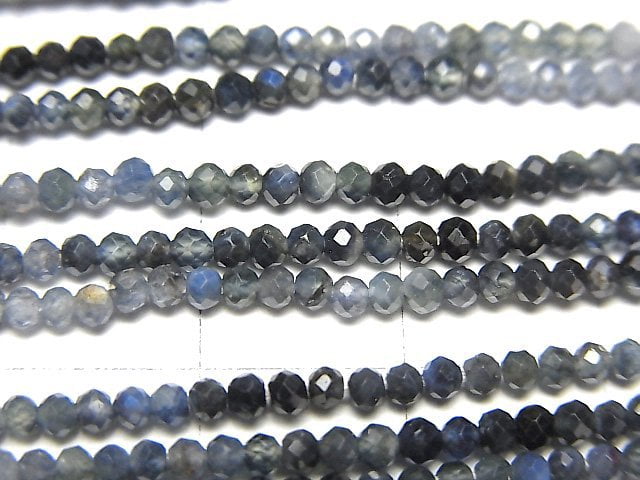 高品質!藍寶石 AA++ 刻面圓珠 2 毫米,半串或一串(約 13 吋/31 公分)