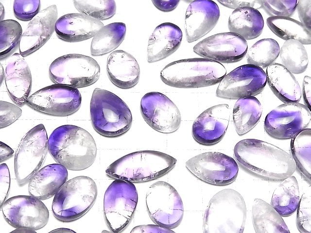 Bicolor Amethyst AA++ Cabochon Mischform 5 Stück
