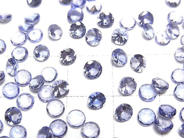 高品質坦桑石 AAA 圓形刻面裸石 4x4mm 3顆