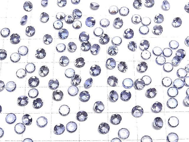 Hochwertiger Tansanit AAA Lose Steine Rund Facettiert 4x4mm 3Stk