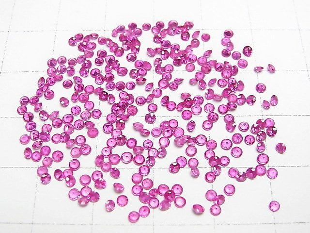 Hochwertiger Rubin AAA+ Lose Steine Rund Facettiert 2x2mm 5Stk