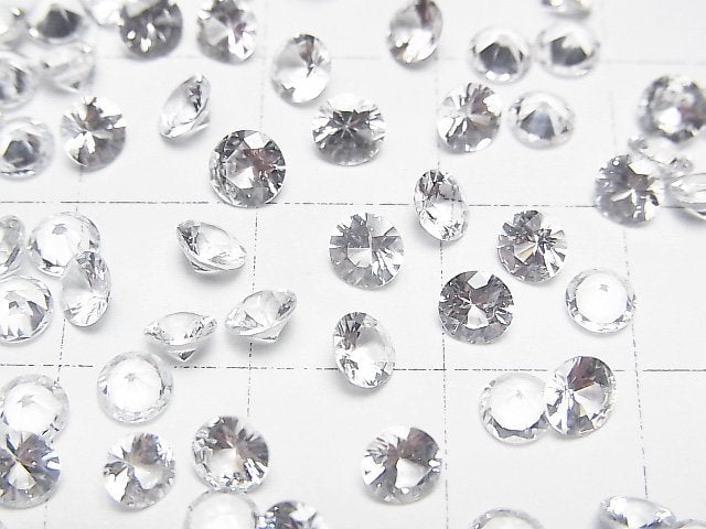 高品質白色藍寶石 AAA 裸石 圓形刻面 4x4mm 1顆