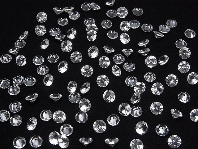 Hochwertiger weißer Saphir AAA Lose Steine Rund Facettiert 4x4mm 1Stk