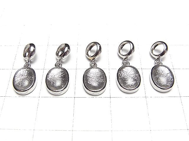 Meteoriten (Muonionalusta) Oval Anhänger 9x7x3mm Silber925