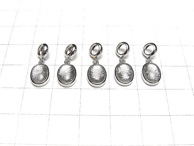 Meteoriten (Muonionalusta) Oval Anhänger 9x7x3mm Silber925