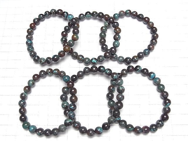 Chrysokolla AA Rund 8mm Armband