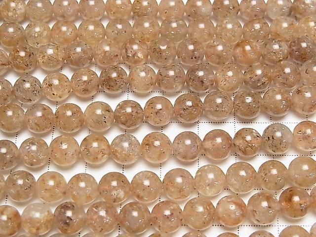棕色東陵玉圓珠 8mm 半串或一串 (約 15 英吋/37 公分)