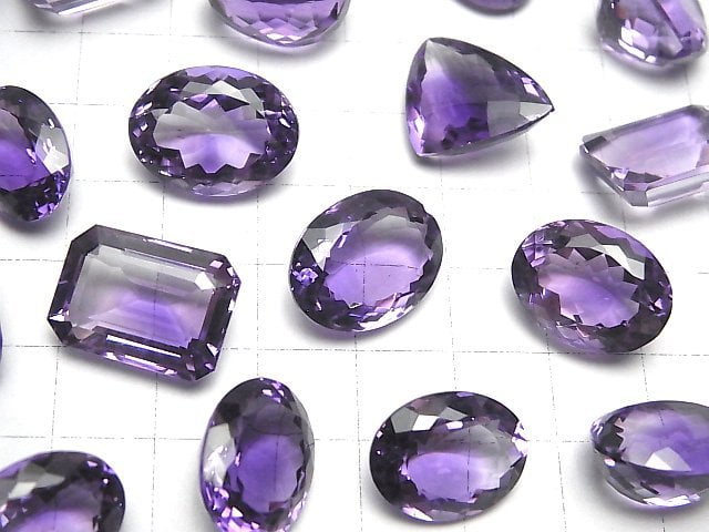 Hochwertiger Amethyst AAA Lose Stein Mischform Facettiert 3Stück