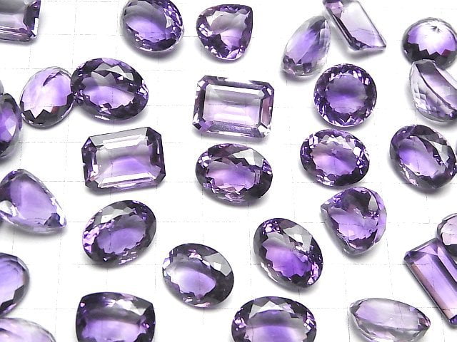 Hochwertiger Amethyst AAA Lose Stein Mischform Facettiert 3Stück