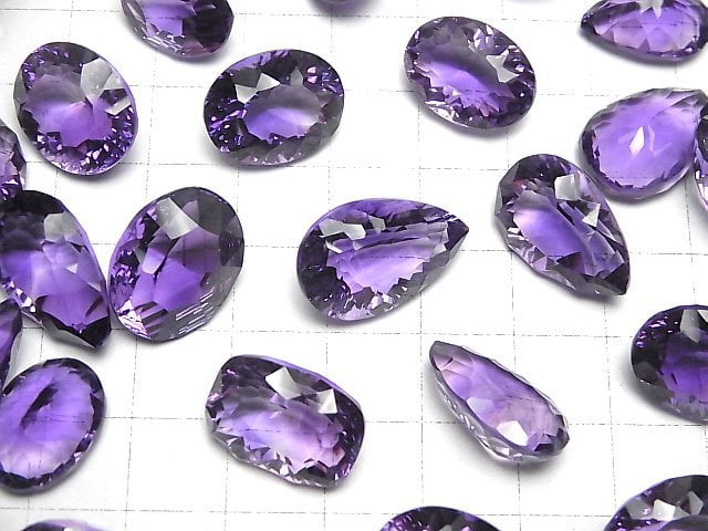 Hochwertiger Amethyst AAA Lose Stein Mischform Lasergeschnitten 3Stück