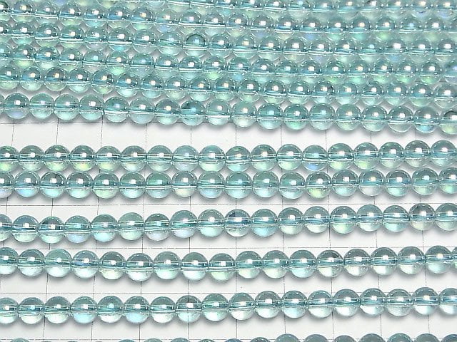 Lake Blue Flash Crystal Round 6mm half or 1strand beads (aprx.15inch/36cm)