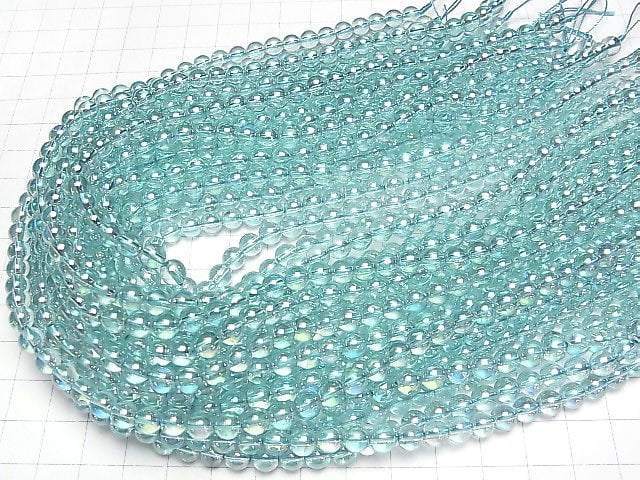 Lake Blue Flash Crystal Round 6mm half or 1strand beads (aprx.15inch/36cm)