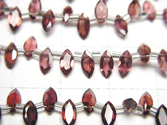 高品質莫三比克石榴石 AAA 馬眼刻面 6x3mm 1串珠子 (28顆)