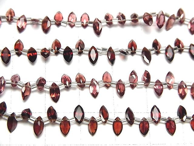 Hochwertiger Mosambik Granat AAA Marquise facettiert 6x3mm 1 Strang Perlen (28 Stück)