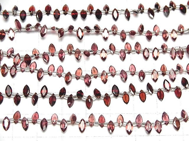 Hochwertiger Mosambik Granat AAA Marquise facettiert 6x3mm 1 Strang Perlen (28 Stück)
