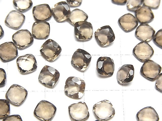 Hochwertiger rauchiger Quarz AAA Lose Steine Quadrat facettiert 5x5mm 10 Stück