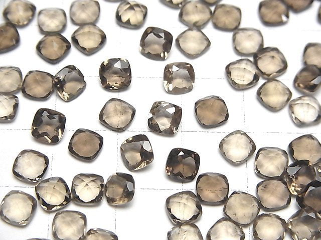 Hochwertiger rauchiger Quarz AAA Lose Steine Quadrat facettiert 5x5mm 10 Stück
