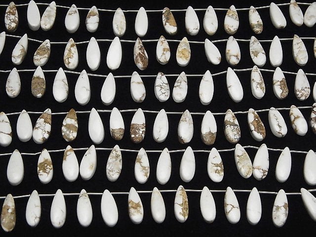Wildpferd Tropfenform (glatt) 15x6mm 1 Strang Perlen (13 Stück)