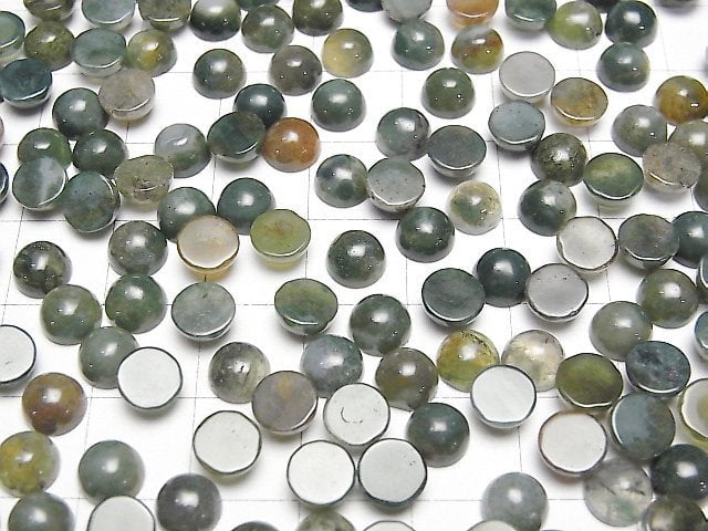 Indischer Achat Rund Cabochon 6x6mm 5 Stück