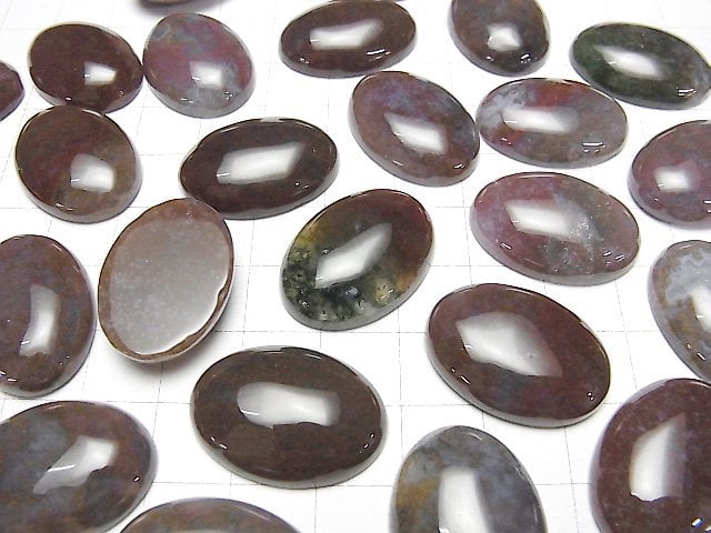 Indischer Achat Oval Cabochon 25x18mm 3 Stück