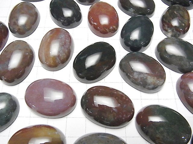 Indischer Achat Oval Cabochon 30x22mm 3 Stück