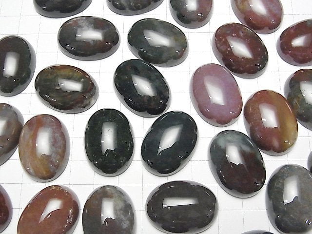 Indischer Achat Oval Cabochon 30x22mm 3 Stück