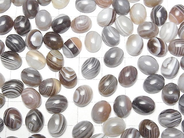 Botswana Achat Oval Cabochon 10x8mm 4 Stück