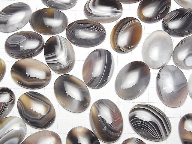 Botswana Achat Oval Cabochon 30x22mm 2 Stück