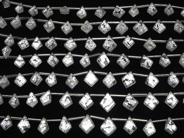 Doublet Kristall AAA Deformierte Diamantform Silber 1strang Perlen (13 Stück)