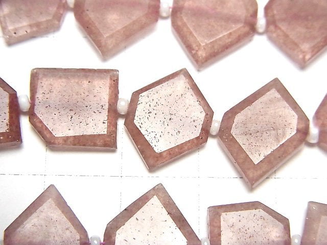 高品質粉色綠簾石 AA++ 粗切片 刻面半串或1串珠子 (約7英吋/18公分)