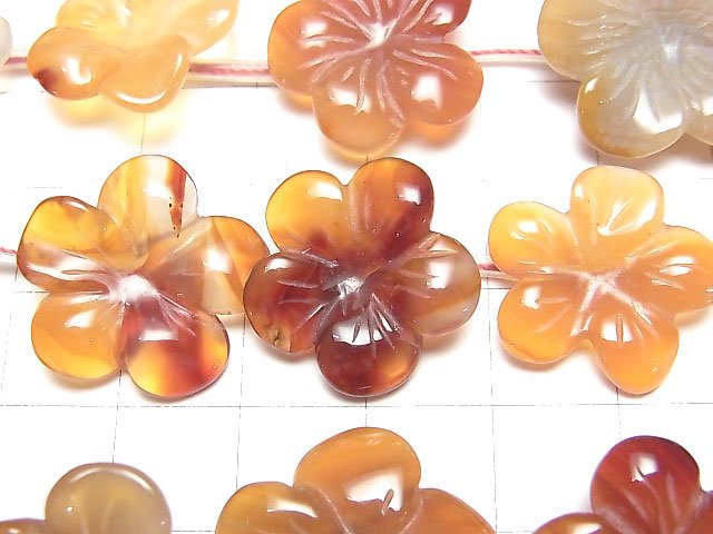 Mixed Carnelian Flower 1strand beads (aprx.15inch/36cm)