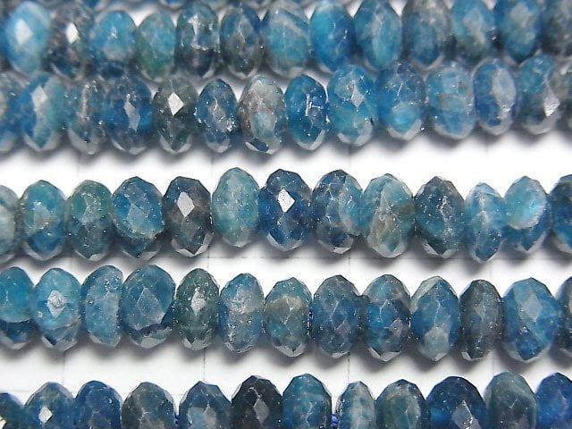 High Quality! Blue Apatite AA Faceted Button Rondelle 6x6x3mm 1strand beads (aprx.15inch/38cm)