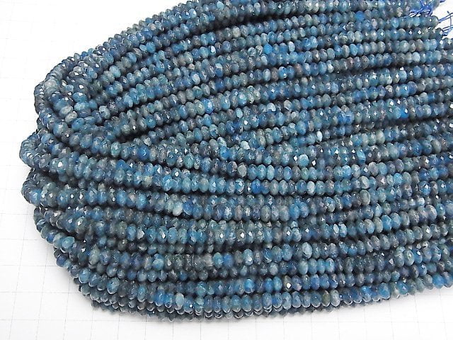 Hochwertig! Blauer Apatit AA facettierte Knopf-Rondelle 6x6x3mm 1Strang Perlen (ca. 15 Zoll/38 cm)
