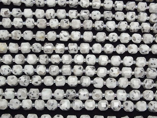 Hochwertig! Sesam-Jaspis Würfelform 8x8x8mm 1Strang Perlen (ca. 15 Zoll/37 cm)