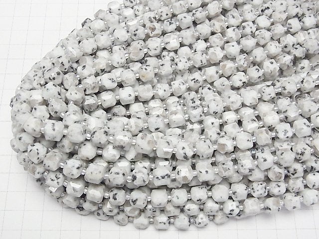 Hochwertig! Sesam-Jaspis Würfelform 8x8x8mm 1Strang Perlen (ca. 15 Zoll/37 cm)