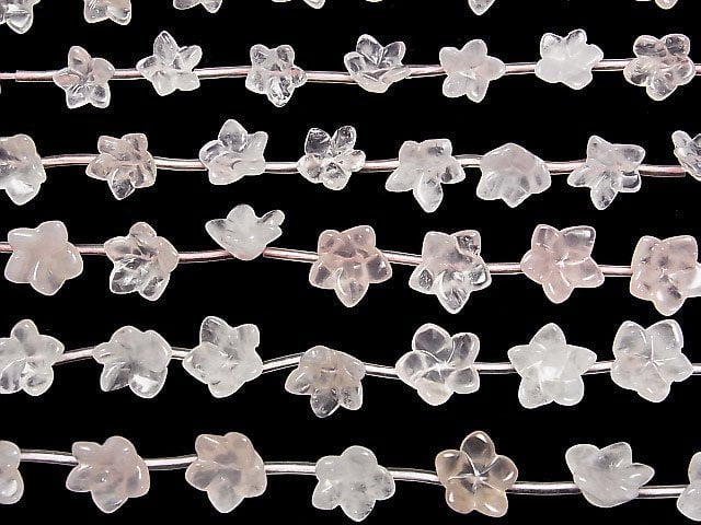Madagaskar Rosenquarz Blume 1strang Perlen (ca. 15 Zoll/36 cm)