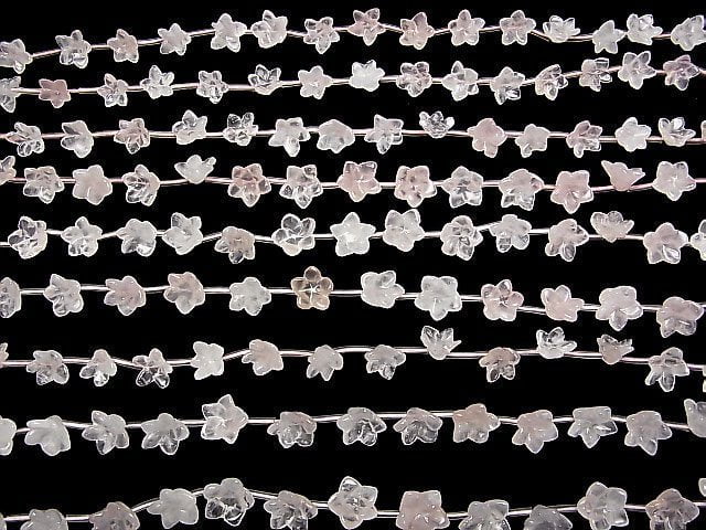 Madagaskar Rosenquarz Blume 1strang Perlen (ca. 15 Zoll/36 cm)