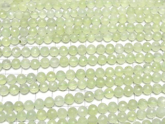 葡萄石 AAA - 128切面圓珠 6mm 1串珠子 (約15英吋/37公分)高品質!