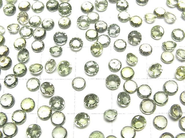 Hochwertiger Grüner Saphir AA++ Lose Stein Rund Facettiert 4x4mm 2 Stück